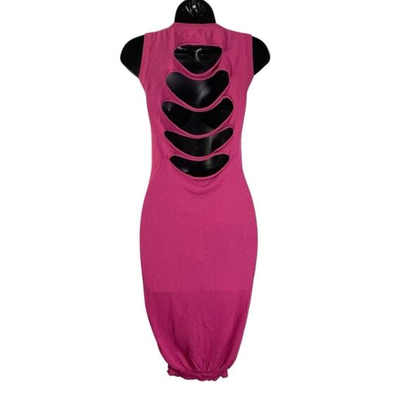 Moschino Cheap and Chic Magenta Pink Dress with Back Cutouts Bodycon Size 6 - Picture 9 of 10
